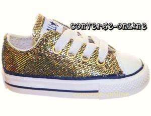 BABY* CONVERSE All Star GOLD GLITTER Trainers SIZE UK 4  