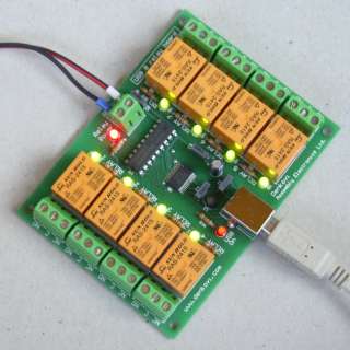 USB Eight Channel Relay Board for Automation   24 V  