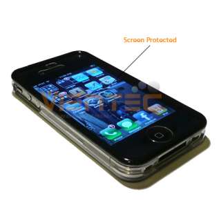 Full body crystal clear plastic hard case for iPhone 4  