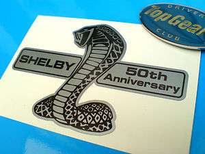    SHELBY 50th ANNIVERSARY Silver AC Cobra Sticker Decal 1 off 100mm