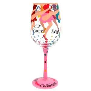  Kick Up Your Heels Hand Painted Wine Glass, Set of 2 