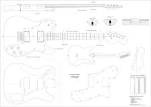   Guitar Plans Fender®Telecaster Deluxe FULL SCALE PLAN