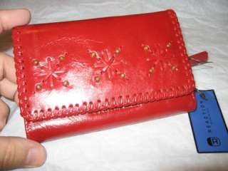 New Kenneth Cole leather beaded Wallet,Red  