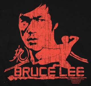 Bruce Lee Red T Shirt Black Martial Arts Yin Yang BABA  
