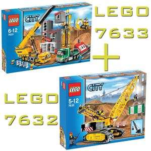 LEGO CITY 7633 + 7632 Cantiere Edile + Grù Cingolata  
