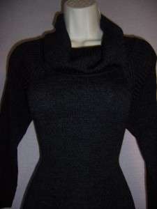 TAHARI ThomasCharcoal Gray Acrylic Blend Draped Cowl Neck Sweater 