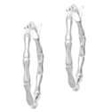 Sterling Silver Polished Small Bamboo Hoop Earrings 