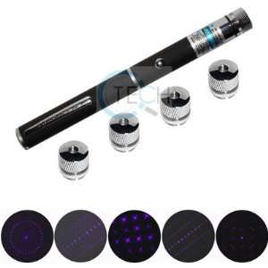  QQ Tech® 5mW 5in1 Blue / Violet / Purple Laser Pointer 