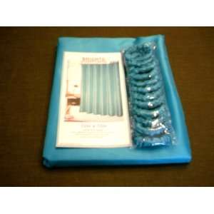  Brights Turquoise Blue Silk Look Fabric Shower Curtain 