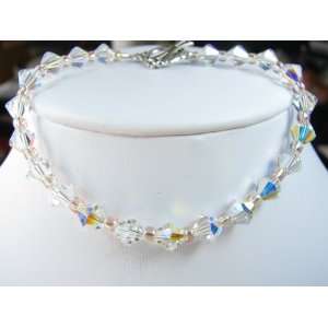   Swarovski Clear Crystal AB Bicone Bracelet Arts, Crafts & Sewing