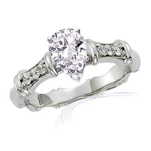 15 Ct Pear Shaped Diamond Engagement Ring Channel Set CUT EXCELLENT 