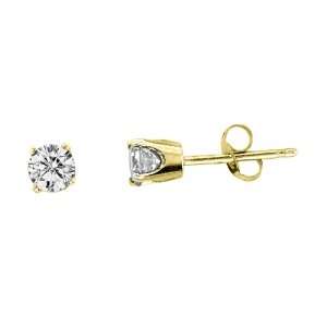  0.40 CTW Diamond Stud Earrings 14K Yellow Gold Jewelry