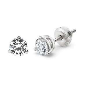   14K 3 Prong Round Solitaire Diamond Stud Earrings 1.25ctw Jewelry