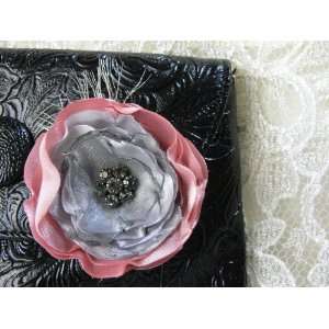  Romantic Rose Flower Hair Clip Brooch   Handmade, Unique 