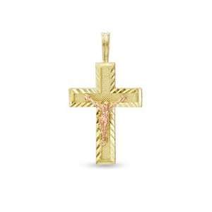    Crucifix in 10K Two Tone Gold 10K RELIGIOUS CHARMS Jewelry