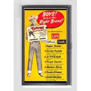 JEANS COWBOY WESTERN BOY 1950s RETRO AD Credit/Business Card Case USA 