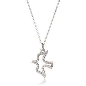 KC Designs Twist 14k White Gold and Diamond Dove Pendant Chain, 16