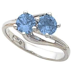  14K White Gold London Blue Topaz Ring Jewelry