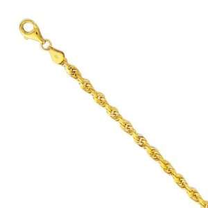    10k Solid Yellow Gold 5 mm Diamond Cut Rope Chain 24 Jewelry