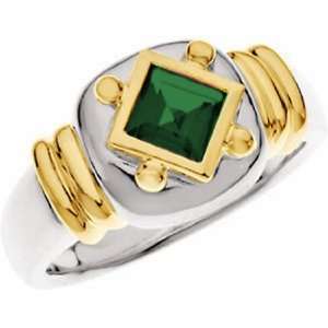    Sterling Silver and 14K Yellow Gold Chrome Tourmaline Ring Jewelry