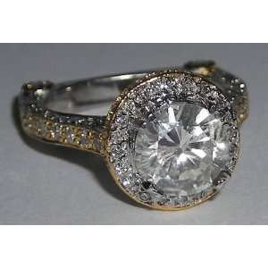   carat pave diamond engagement ring band set gold 