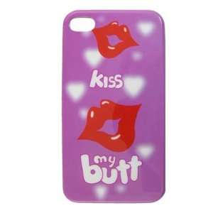 Gino Purple Red IMD Lip Print Hard Plastic Guard Cover for iPhone 4 4G 