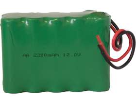 12 Volt 2200 mAh (10 x AA) NiMH Battery Pack with Leads  