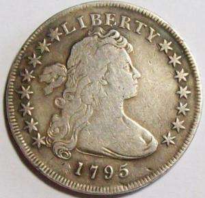 1795 DRAPED BUST DOLLAR Sm Eagle Reverse Ct Bust F++/VF  