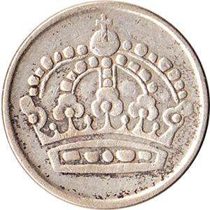 1954 Sweden 25 Ore Silver Coin Gustaf VI KM#824  