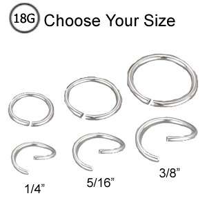 316L Surgical Steel Nose Ring Septum Hoop Seamless 18G  