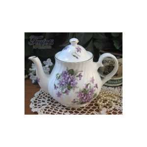   Heirloom Violets Bone China Teapot, 4 cup