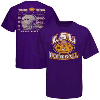 LSU Tigers 2011 Football Schedule T Shirt   Purple 643812298106  
