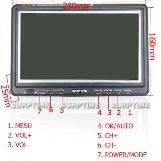 inch Wide Mini TFT LCD Analog TV Color Car Monitor Support SD/MMC 