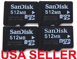 NEW 512mb X 4pcs  2gb SanDisk MicroSD tf Memory Cards  