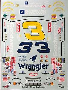 Dale Earnhardt 1999 Goodwrench Wrangler Retro Chevy  