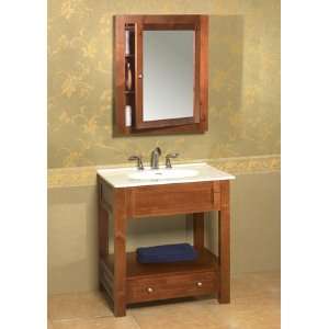   30 quot Vanity Cabinet with Ceramic Sinktop and Medicine Cabinet