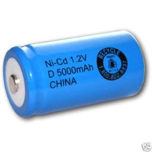 Cell 5000mAh NiCd Button Top Rechargeable Battery  