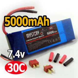 5000mAh 30C 7.4v 2s Lipo Battery Car Boat RC with Deans T plug and 