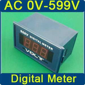 AC 0 599V Digital Red LED Voltmeter Panel Meter AC 220V Power  