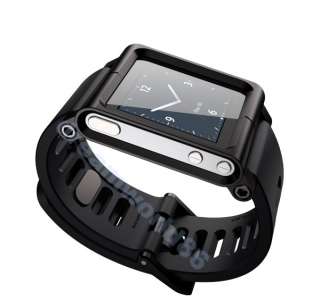  Nano 6 Aluminum LunaTik multi touch watch band f ipod nano 6 (Black 