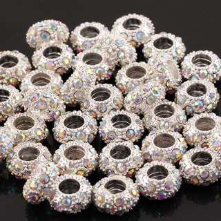 Pc88 AB Crystal European Wheel Beads 5pcs For Pendant  