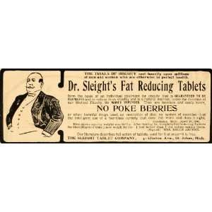   Quackery Ad Dr. Sleights Fat Reducing Tablets   Original Print Ad