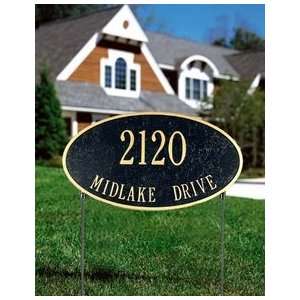  2 Sided Oval Address Sign Patio, Lawn & Garden
