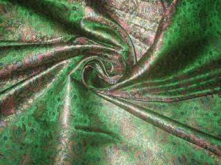 Diseño floral de seda pura verde y de oro de tela de brocado 44