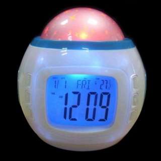   Romantic Starry Sky Projection LED Music Time LCD Display Alarm Clock