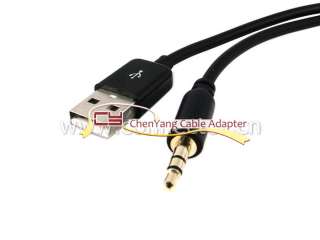 apple ipod 3.5mm Plug Audio Out Car AUX & USB Cable BK  