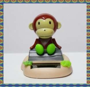 Funny Brown Monkey Solar Power BobbleHead Figure  