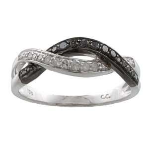   Black and White Pave Diamond Anniversary Ring (G H, I1 I2) Jewelry