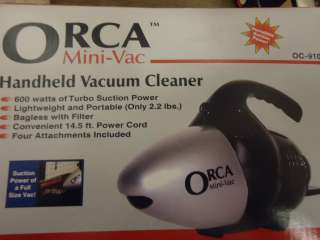 Vintage ORCA Mini VAC Handheld Vacuum Cleaner, Model OC 910  