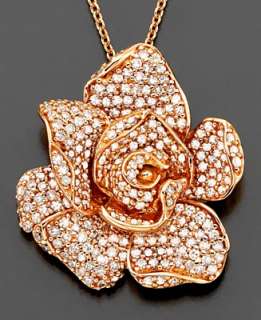 Effy Collection 18k Rose Gold Pendant, Diamond Flower (1/3 ct. t.w.)